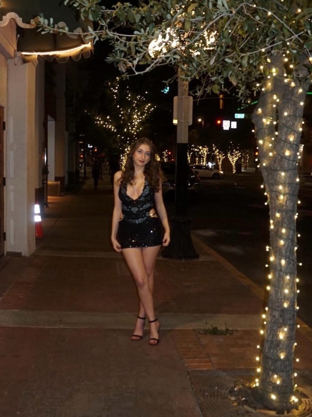 Fashion Nova Black and blue Sequin halter Mini Dress